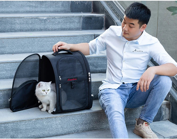 Truelove Pet Backpack Nylon Small Cat and Dog Teddy Outdoor Activity Bag Portable Breathable Than Bear Travel Small Pet TLX5971