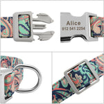 Personalized Dog Accessories Collar Nylon Printed Pet Puppy Collar Dog ID Collars Free Engraved ID for Small Medium Large Dogs - shimendi
