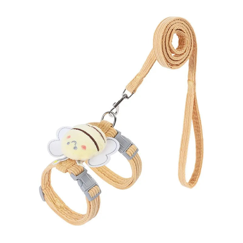US LOCAL STOCK Small Cat Harness Wing Decor Walking Vest Leash Set for Cats Small Dogs Adjustable Pet Cat Harness Accessories - shimendi