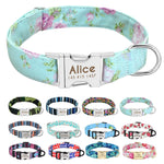 Personalized Dog Accessories Collar Nylon Printed Pet Puppy Collar Dog ID Collars Free Engraved ID for Small Medium Large Dogs - shimendi