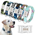 Personalized Dog Accessories Collar Nylon Printed Pet Puppy Collar Dog ID Collars Free Engraved ID for Small Medium Large Dogs - shimendi