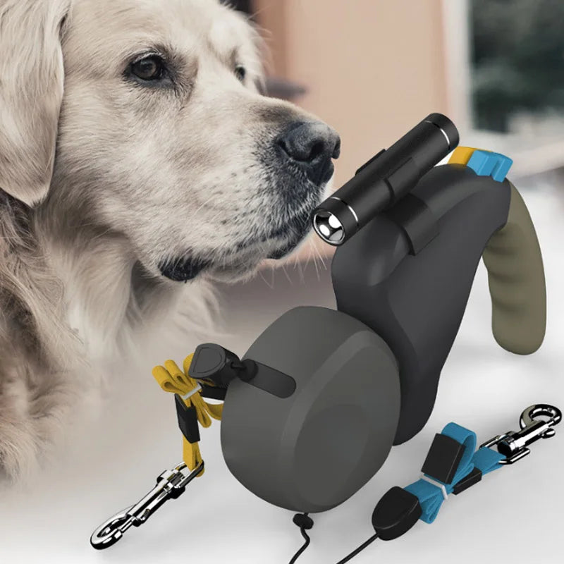 Automatic Retractable Leash Rope with LED Light for Pet, Double Sides Leash Rope, Convenient Dogs and Cats, Pet Accessories, Hot shimendi Sécurité et Confort pour Chien chat| Shimendi