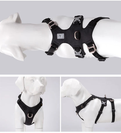 TRUELOVE Pet Nylon Harness Light-weight Double-H Shape Embroidery 5 Adjustable Positions Medium and Large Dog Waterproof  YH1807