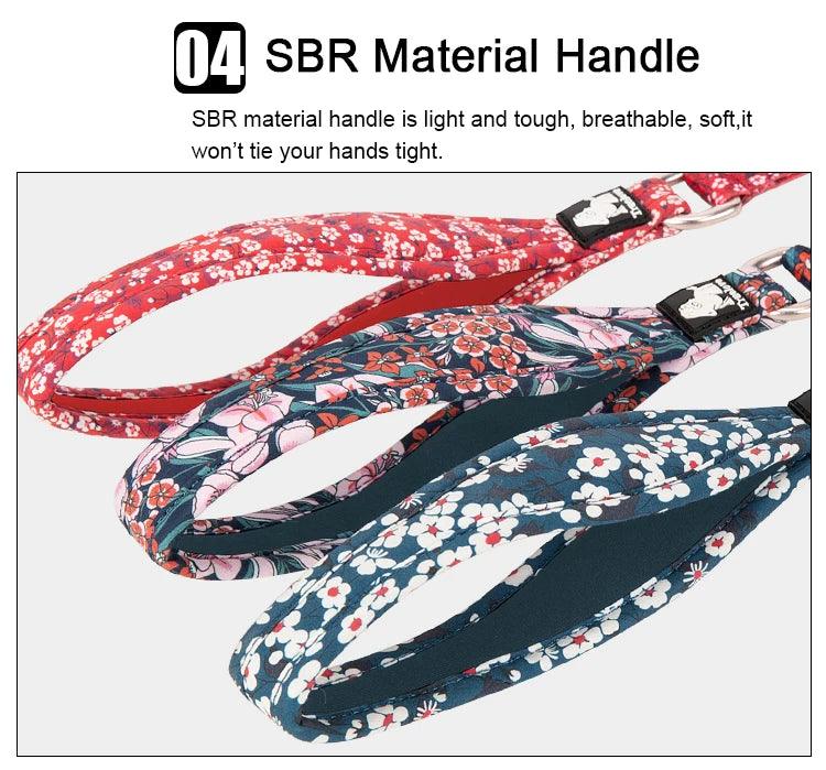 Truelove Floral Pet Leash Neoprene Padded Handle Extra Traffic Control Dog and Cat Strong Enough and Easy to Use Travel TLL3112