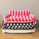 Striped Double Layers Luxury Dog Bed Sofa Modern Winter Design Custom Logo Eco-Friendly Washable Pet Accessories - shimendi