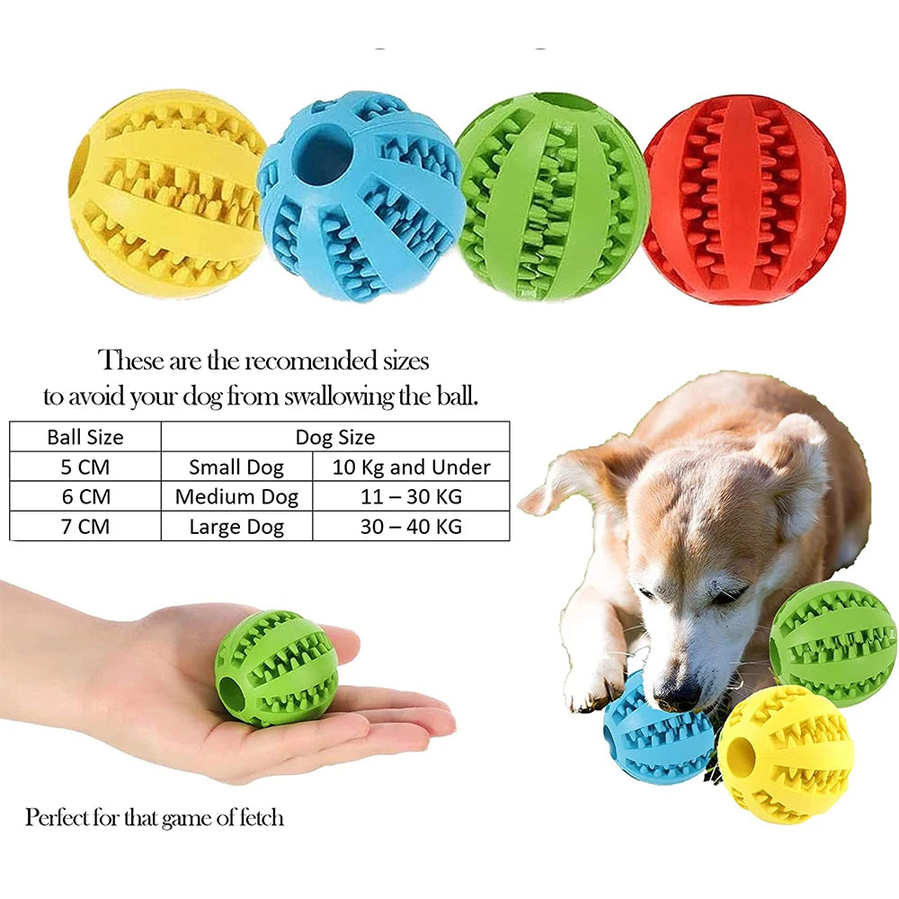 New Pet Dog Toy Interactive Rubber Balls for Small Large Dogs Puppy Cat Chewing Toys Pet Tooth Cleaning Indestructible Dog Ball