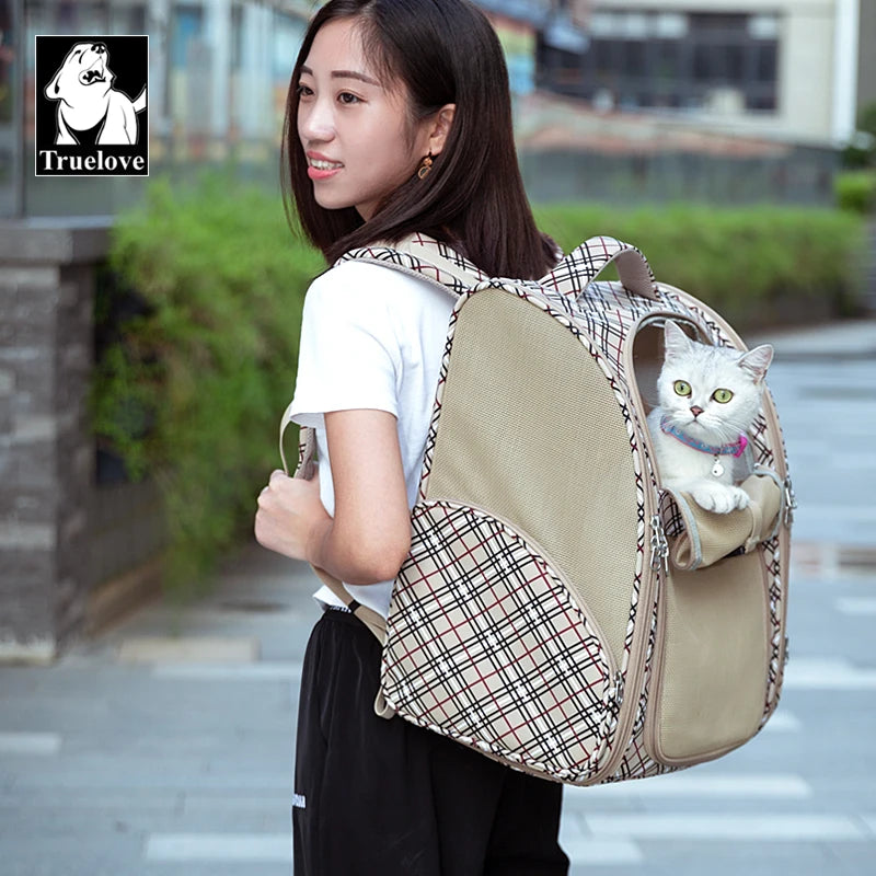 Truelove Pet Backpack Nylon Small Cat and Dog Teddy Outdoor Activity Bag Portable Breathable Than Bear Travel Small Pet TLX5971