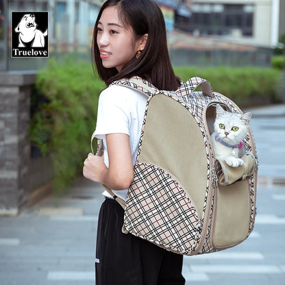 Truelove Pet Backpack Nylon Small Cat and Dog Teddy Outdoor Activity Bag Portable Breathable Than Bear Travel Small Pet TLX5971