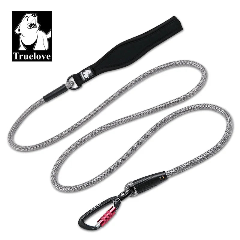 TrueLove Dog Pet Leash Nylon with Reflective Aluminum -Alloy Hook Stainless Steel D-ring Neoprene Handle walking hiking TLL2571
