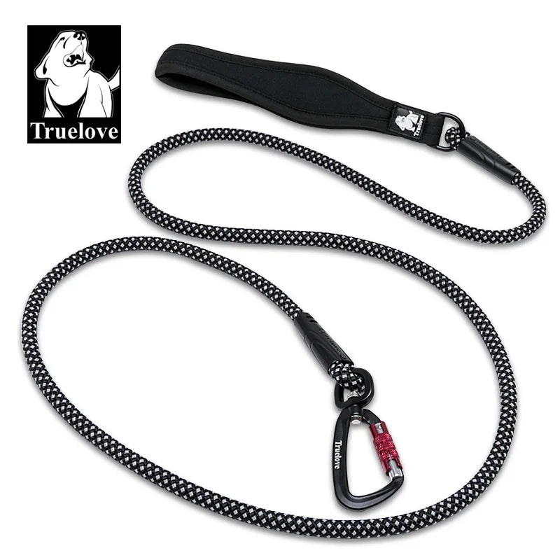 TrueLove Dog Pet Leash Nylon with Reflective Aluminum -Alloy Hook Stainless Steel D-ring Neoprene Handle walking hiking TLL2571