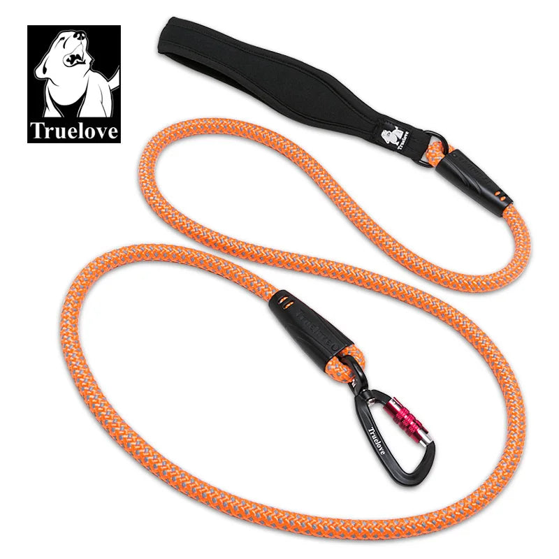TrueLove Dog Pet Leash Nylon with Reflective Aluminum -Alloy Hook Stainless Steel D-ring Neoprene Handle walking hiking TLL2571
