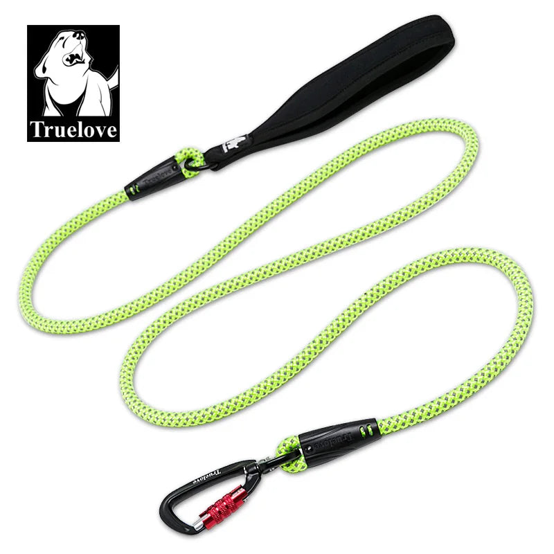 TrueLove Dog Pet Leash Nylon with Reflective Aluminum -Alloy Hook Stainless Steel D-ring Neoprene Handle walking hiking TLL2571