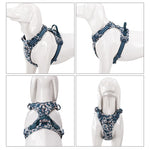 Truelove Pet Harness Floral No Pull Cotton Fabric Breathable and Reflective Soft Cats Dogs Small Medium Walking Running TLH5655 - shimendi