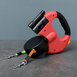 Wholesale  Pet Accessories Sustainable Adjustable Dual Double Dog Leash with Light Retractable for Two Dogs - shimendi