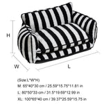 Striped Double Layers Luxury Dog Bed Sofa Modern Winter Design Custom Logo Eco-Friendly Washable Pet Accessories - shimendi