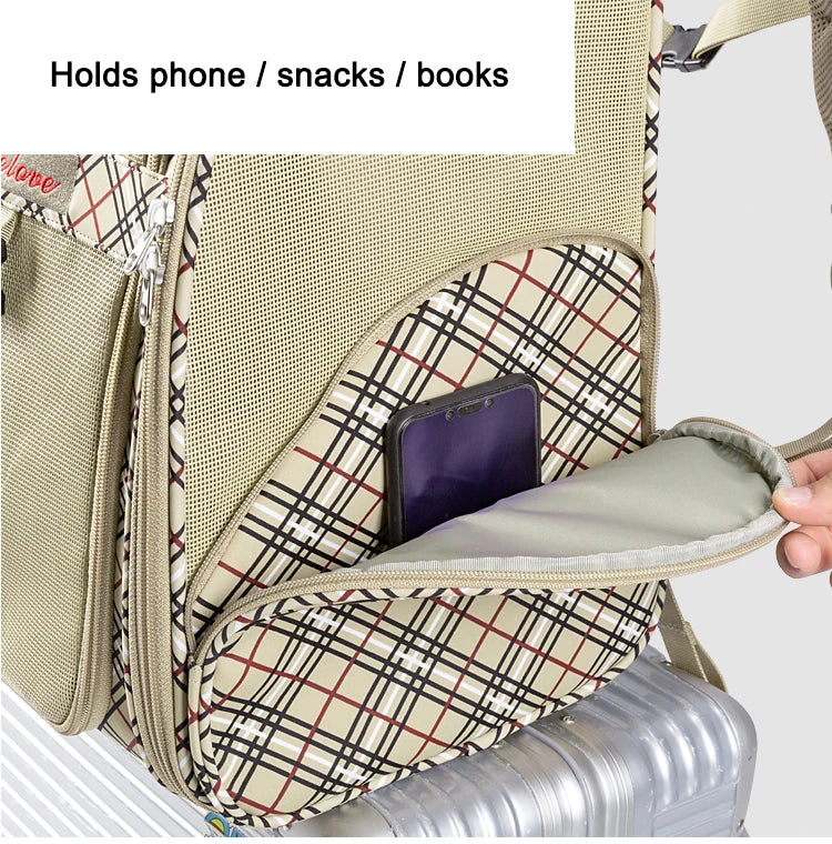 Truelove Pet Backpack Nylon Small Cat and Dog Teddy Outdoor Activity Bag Portable Breathable Than Bear Travel Small Pet TLX5971