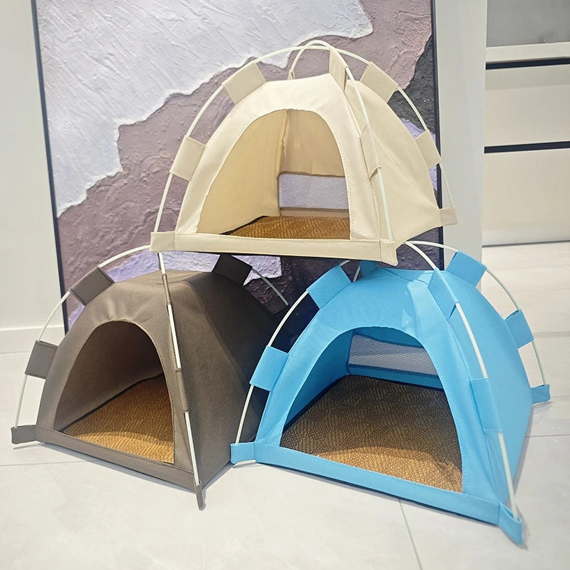 Cat Tent Bed Waterproof Portable House Outdoor Pet Warm Cushions Furniture Sofa Basket Winter Beds Kitten Sleeping Nest Tents