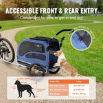 SucceBuy 100 lbs Dog Bike Trailer 2-in-1 Pet Stroller Cart Bicycle Carrier with Wheels Coupler Reflectors Flag for Dogs Travel - shimendi