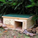 Wooden Hedgehog House Small Animal Shelter Hideout Predator Proof Hedgehog Hibernation Shelter Habitat Nest Box with Roofing - shimendi