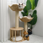 3-Tier Cat Tree Padded Plush Napping Perches Kitten Condo Sisal Rope Scratching Posts and Hanging Toy Tower for Indoor Kitties - shimendi