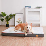 Premium Large Orthopedic Memory Foam Dog Bed Waterproof Pet Dog Crate Jumbo Mattress with Orange Trim Washable Water Resistant shimendi Sécurité et Confort pour Chien chat| Shimendi
