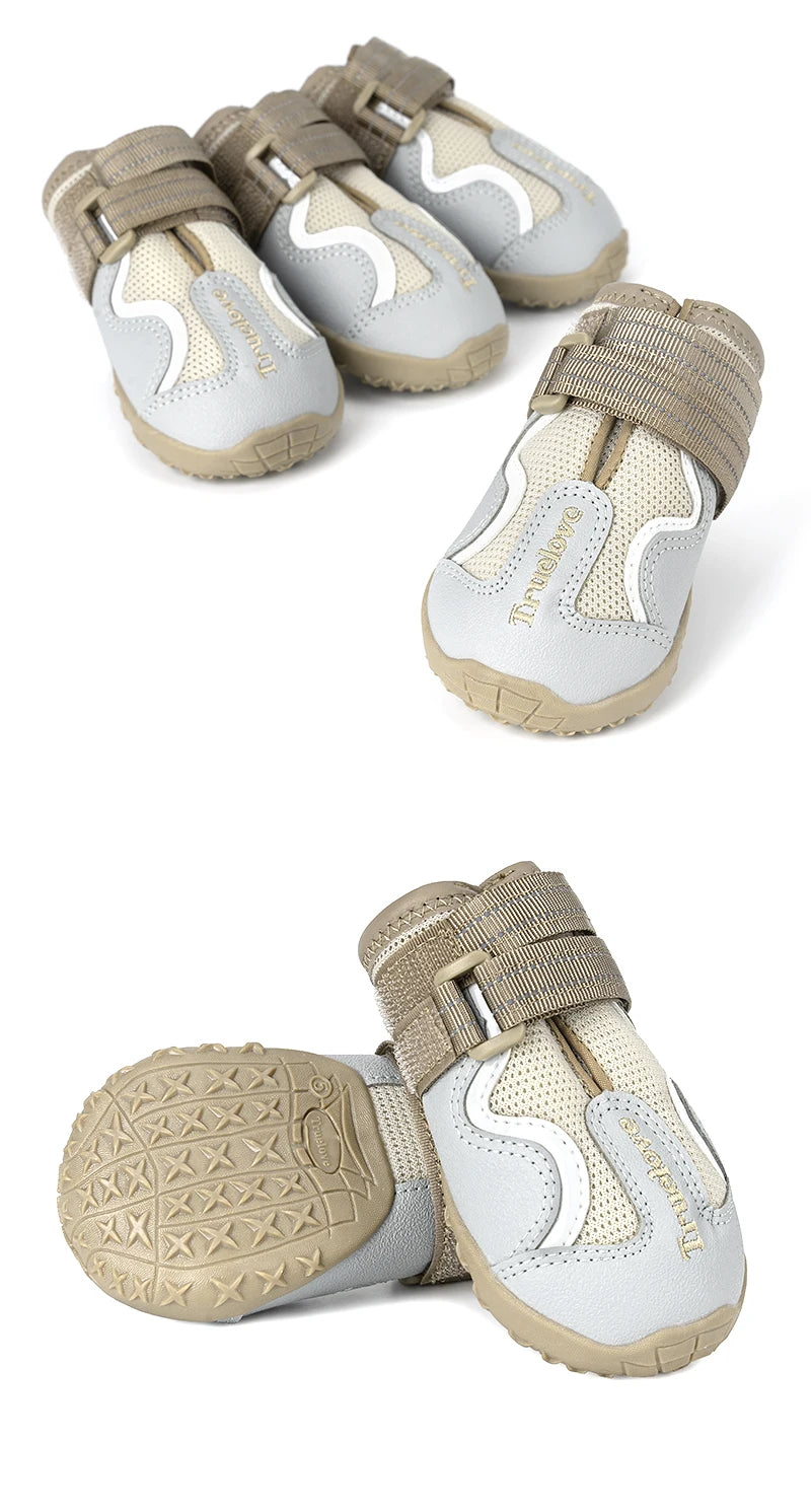 Truelove Breathable Dog Shoes with TPR Sole Flexible Protectable Soft Outsole Classic Outdoor Dog Boots All Breed 4Pcs TLS3962