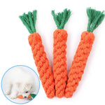 1Pcs Carrot Dog Bite Rope Pet Dog Toys Safe Durable Braided Bite Dog Chew Toys Resistant Puppy Molar Cleaning Teeth Cotton Rope - shimendi