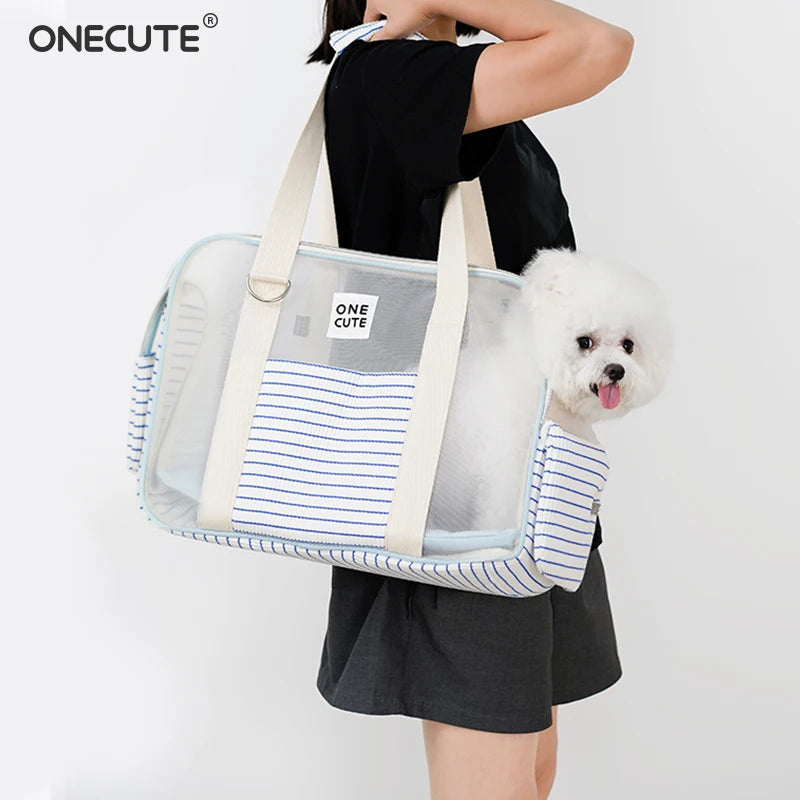 Fashion Transparent Window Pet Carrier Bag, Portable Shoulder Handbag for Small Dogs Cats, Puppy Outgoing Bag for Travel - shimendi