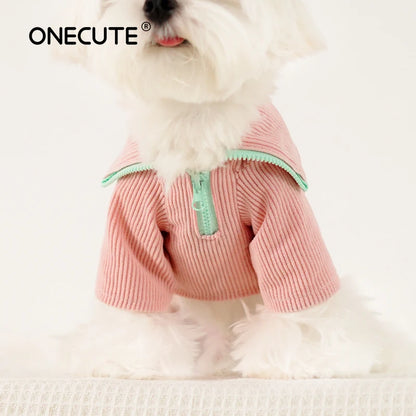 Pet Two-legged Zipper Shirt Small And Medium-sized Dog Autumn Winter Warm Windproof Fashion Costumes Puppy Cotton Clothes