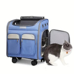 Wheeled Pet Carrier Backpack Cat Travel Carrier with Stroller Car Seat for Small Dogs Cats Puppies Comfort shimendi Sécurité et Confort pour Chien chat| Shimendi
