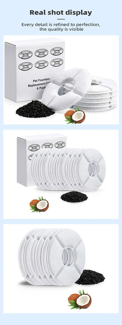 Cat Water Fountai Little Flower Water Fountain Filter Cartridge, Original Fit, Deep Purification for Pet's Healthy Water Intake
