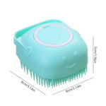 Pet Dog Shampoo Brush 2.7oz 80ml Cat Massage Comb Grooming Scrubber for Bathing Short Hair Soft Silicone Rubber - shimendi