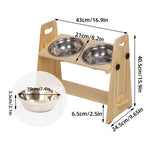 Height Adjustable Elevated Dog Bowls Tall Raised Feeder Stand Dog Food Water Bowl Feeder Station for Large Medium Small Dogs - shimendi