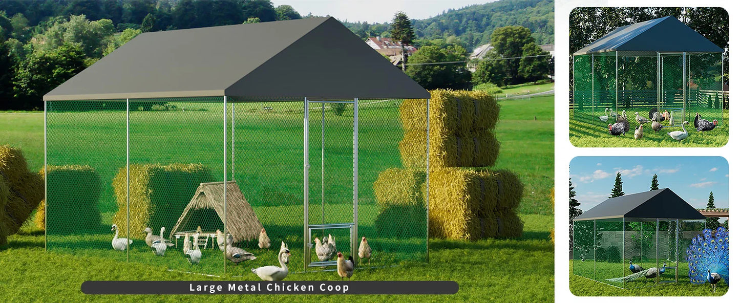 XXL XL Large Outdoor Chicken Run Coop Heavy Duty Walk-In