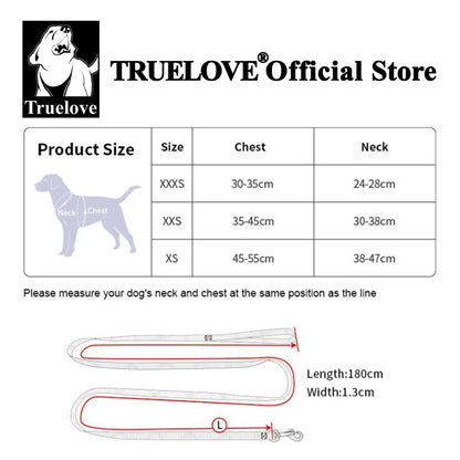 Truelove Pet Harness and Leash Set Ultra-Lightweight Breathable High Quality Nylon Mesh Reflective Night Training Dog TLH2918
