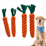 1Pcs Carrot Dog Bite Rope Pet Dog Toys Safe Durable Braided Bite Dog Chew Toys Resistant Puppy Molar Cleaning Teeth Cotton Rope - shimendi