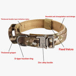 Pet Products Outdoor Tactical Dog Collar Metal Buckle Breathability Nylon Collar Medium and Large Dog Training Neck Collar Dog - shimendi