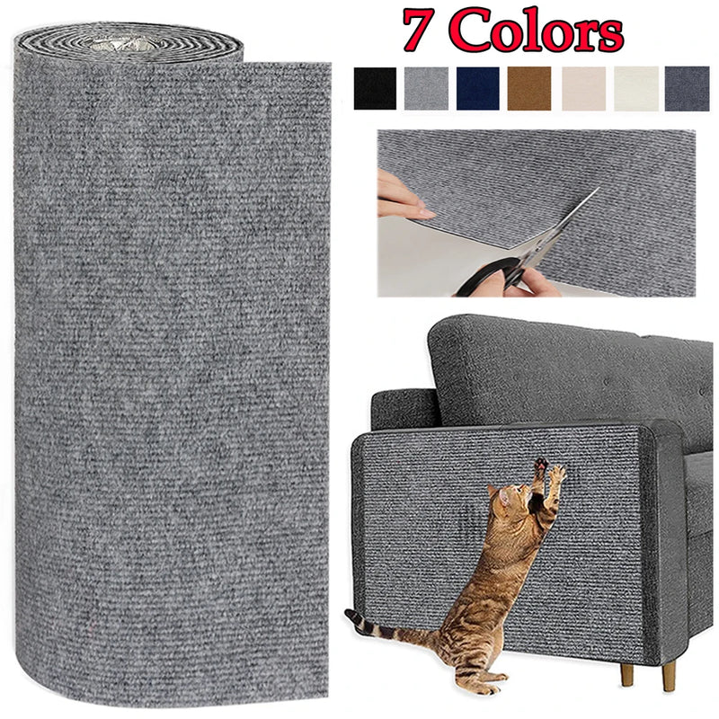 7 Colors Cat Scratcher Sofa Protector Cats Scratcher Pad Board Protection Trimmable Self-adhesive Carpet DIY Cat Scratch Mat - shimendi