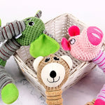 Indestructible Large Dog Sound Squeaky Toys Animals Shape Pet Soft Plush Chew Molar Training Toy Puppy Bite Teeth Dental Toys - shimendi