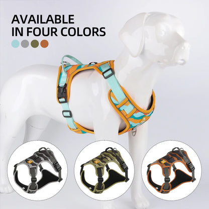 Adjustable Harness Dog Reflective Safety Training Walking Chest Vest Leads Collar For French Bulldog Pets Dogs Accessories