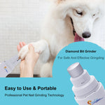 Dog Nail Grinder USB Rechargeable Electric Pet Paws Clipper & Trimmer Painless Paws Grooming Quiet 2-Speed Dog Nail File - shimendi