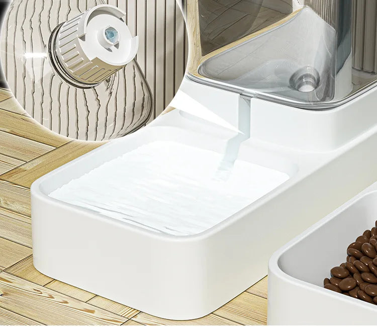 Automatic Cat Feeder & Water Dispenser with Gravity Food Storage Container for Cats and Dogs