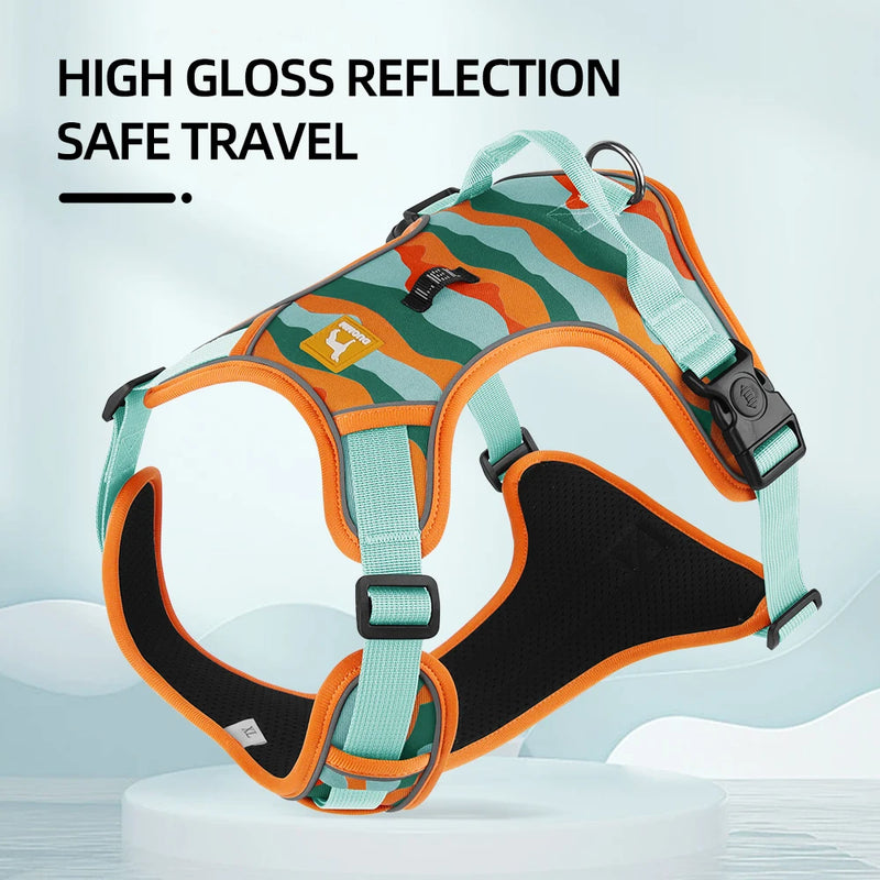 Adjustable Harness Dog Reflective Safety Training Walking Chest Vest Leads Collar For French Bulldog Pets Dogs Accessories - shimendi
