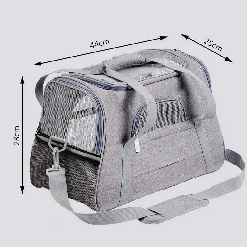 Pet Carrier Bag Foldable Small Dog Cat Carrying Out Bags Expansion Pet Travel Bag Mesh Breathable Expansion Crossbody Handbag