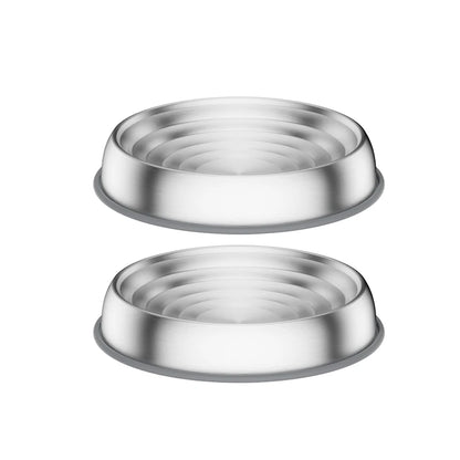 304 Stainless Steel Cat Dog Pet Bowl Non Slip Durable Anti Overthrow Shallow Mouth Design Not Black Chin Grain Basin