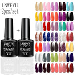 LNWPYH 2Pc Gel Nail Polish Kit Professional Glitter Nail Gel Polish Semi Permanent Soak Off UV Nail Art Gel Varnish Nail Art Set - shimendi