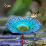 Large Outdoor Glass Bird Bath Garden Feeding Bowls Water Bath Spa Table Balcony shimendi Sécurité et Confort pour Chien chat| Shimendi