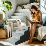 Pet 3/4 Step Stair Dog Cat Ramp Ladder High-Density Foam Sponge Dogs Sofa Removable and Washable Training Pet Ramp Stairs shimendi Sécurité et Confort pour Chien chat| Shimendi