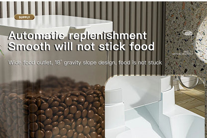 Automatic Cat Feeder & Water Dispenser with Gravity Food Storage Container for Cats and Dogs