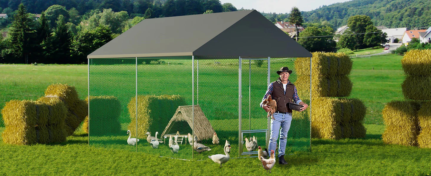 XXL XL Large Outdoor Chicken Run Coop Heavy Duty Walk-In